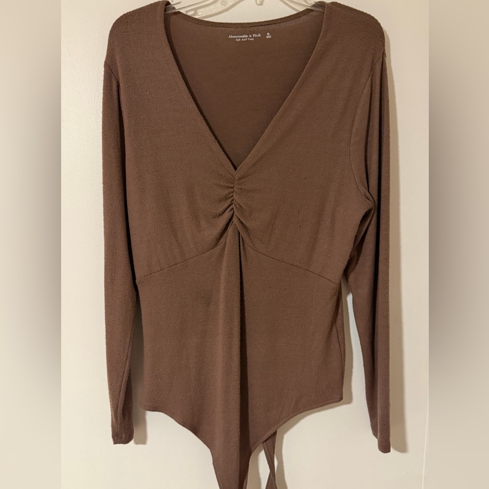 Abercrombie & Fitch Brown V-Neck Bodysuit